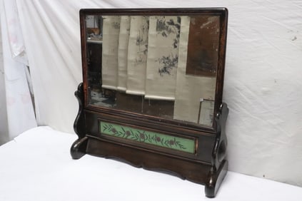 Chinese vintage mirror on stand