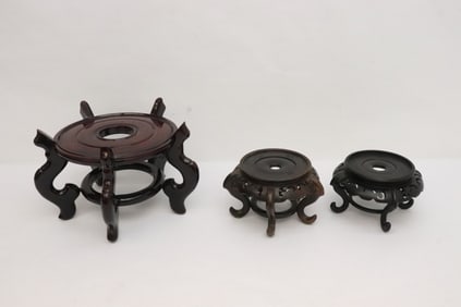 3 Chinese wood stands