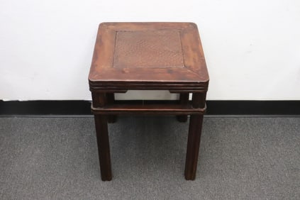 Antique Chinese bamboo top stool