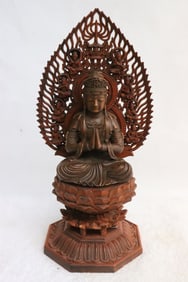 Fine Chinese wood carved deity