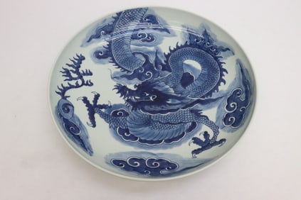 Chinese blue and white porcelain charger
