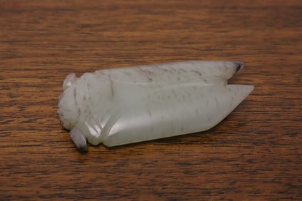 Celadon jade carved cicada