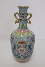 Beautiful famille rose porcelain vase