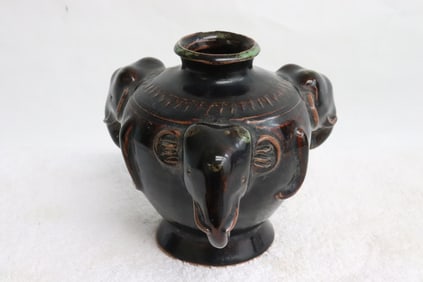 Unusual brown glazed vase
