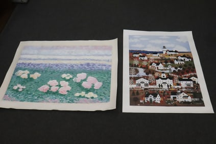 2 pencil signed large lithograph in color