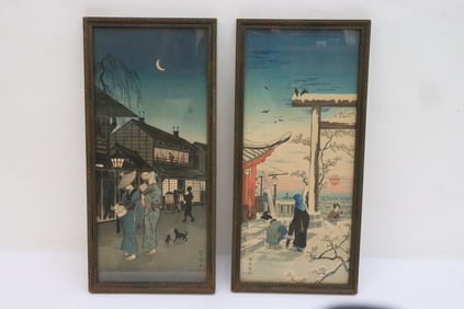 2 Japanese woodblock prints
