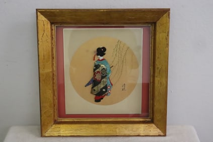 Japanese watercolor with decoration