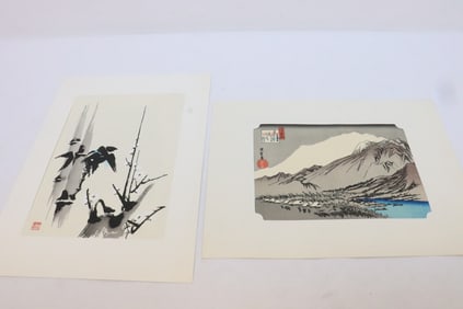 2 Japanese woodblock prints
