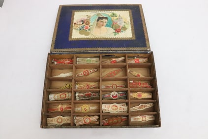 Victorian box with vintage cigar labels