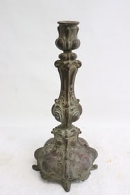 Ornate antique copper candle holder
