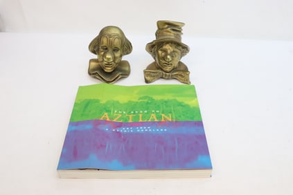 Book, and pair brass bookends