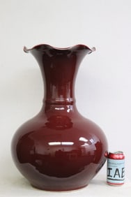 Large Chinese red glazed porcelain bottle vase