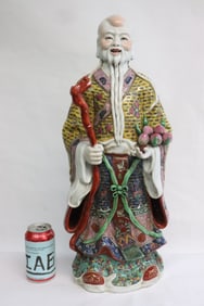 Chinese famille rose sculpture w/ artist name