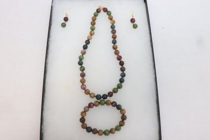 Set of possible tourmaline bead jewelry