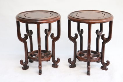 Pair Chinese wood stands