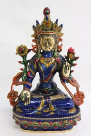 Chinese enamel bronze/ brass sculpture