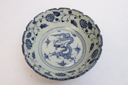 A blue and white porcelain bowl