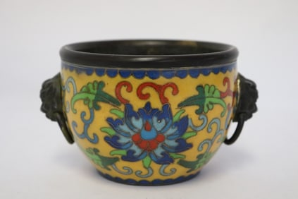 Cloisonne bronze censer