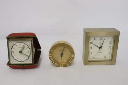 3 shelf clocks; 2 by Tiffany and co