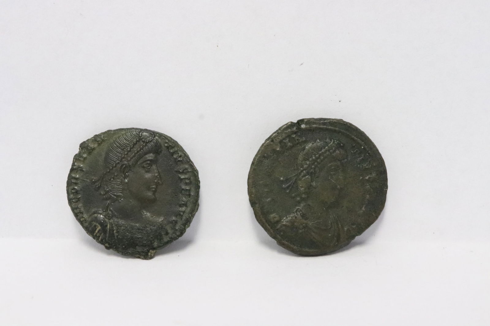 2 bronze coins, 4th century (1 of 6)