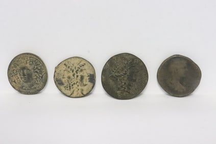 4 large assorted ancient coins