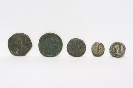 5 assorted ancient coins