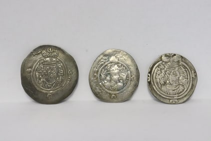 3 silver coins, 600 AD