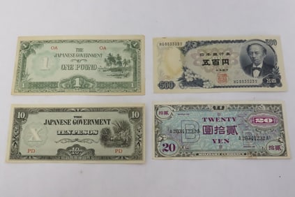 4 Japanese bank notes