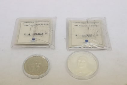 2 president commemorative coins