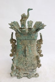 Chinese archaic style bronze covered hu