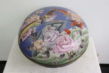 A massive cloisonne covered box
