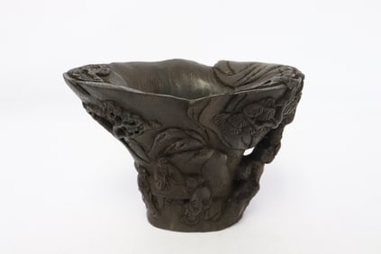 Rare Chinese bamboo carved libation cup