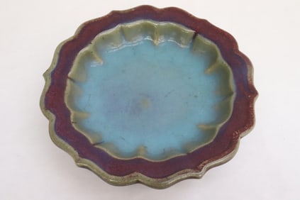 Chinese Song style red & blue footed brush wash