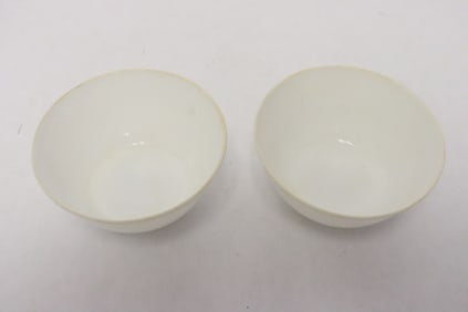 Pair Chinese white porcelain tea cups