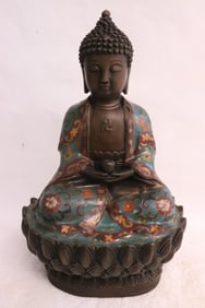 Chinese bronze based cloisonne sculpture