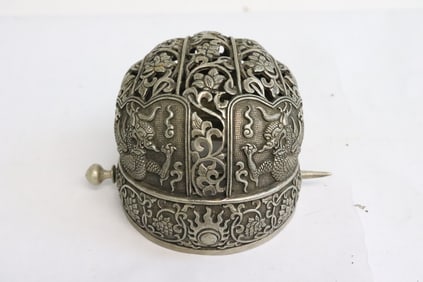 White bronze covered censer