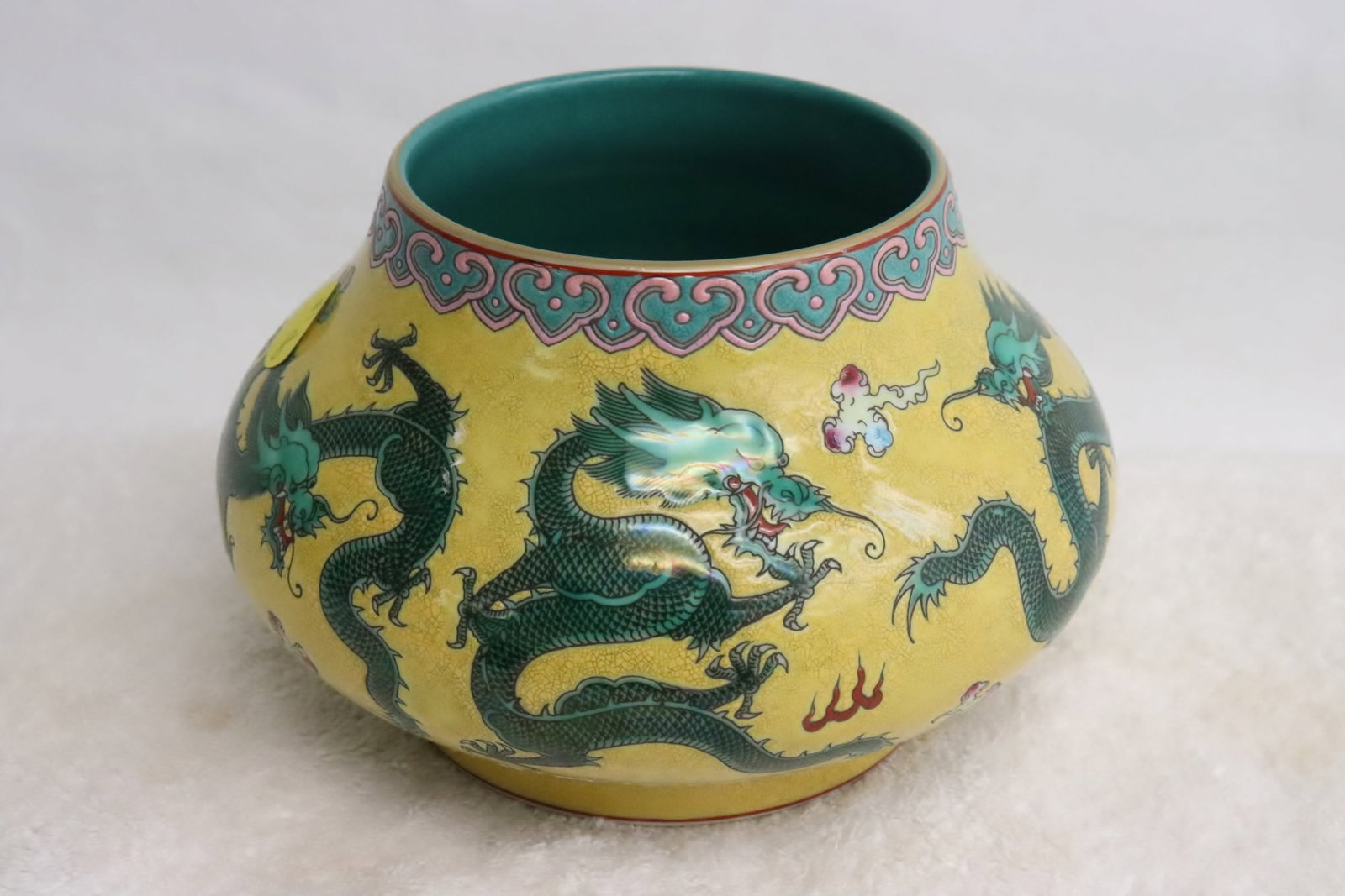 Yellow background famille rose porcelain jar (1 of 9)