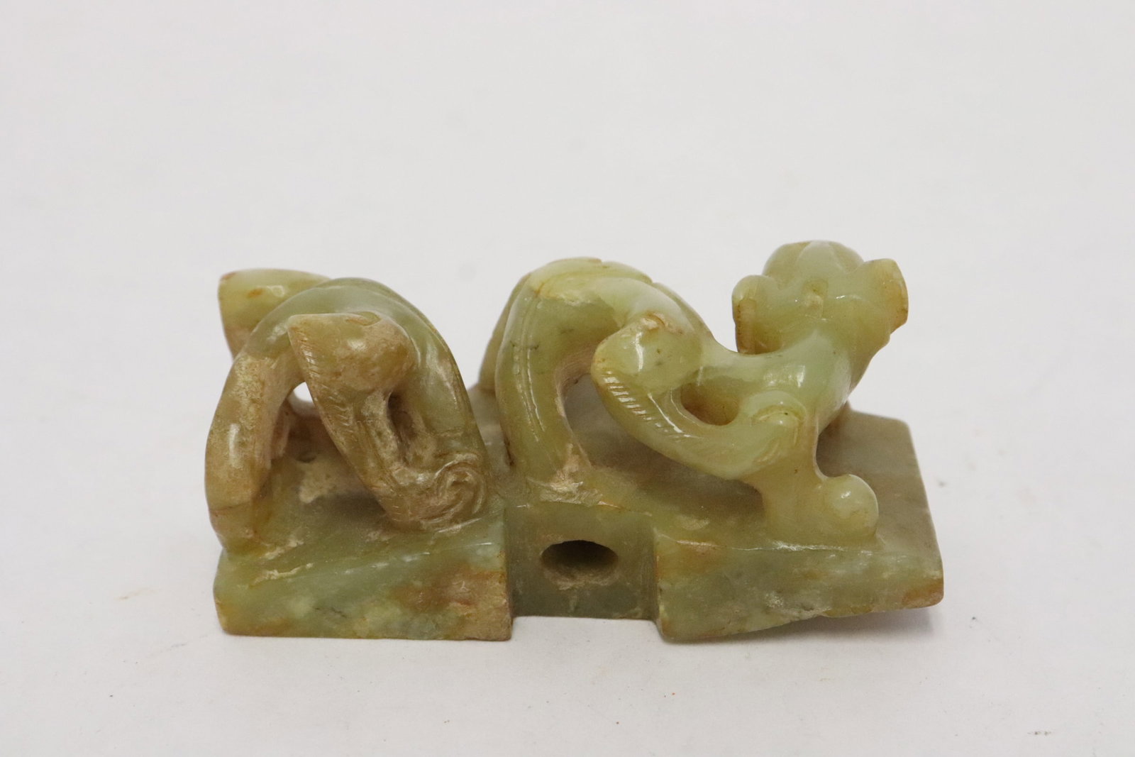 Celadon jade carved qilin (1 of 8)