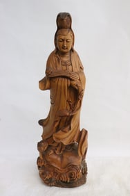 Chinese wood carved deity