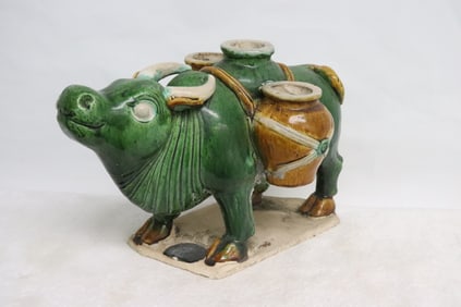 Sancai earthenware sculpture of water buffalo
