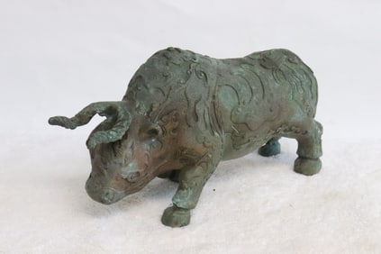 Bronze sculpture of bull