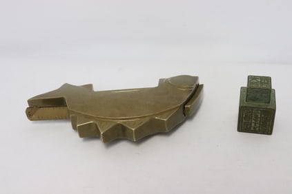 A bronze lock, and a bronze seal