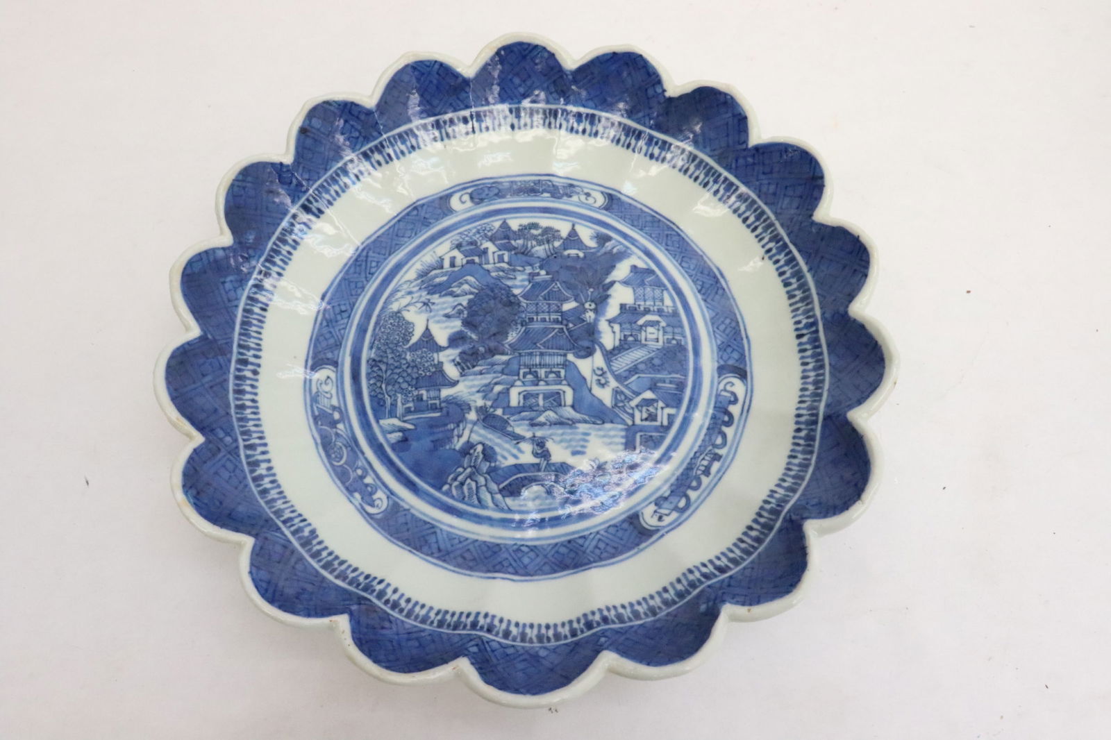 Chinese 18th/19th c. blue & white porcelain plate (1 of 6)