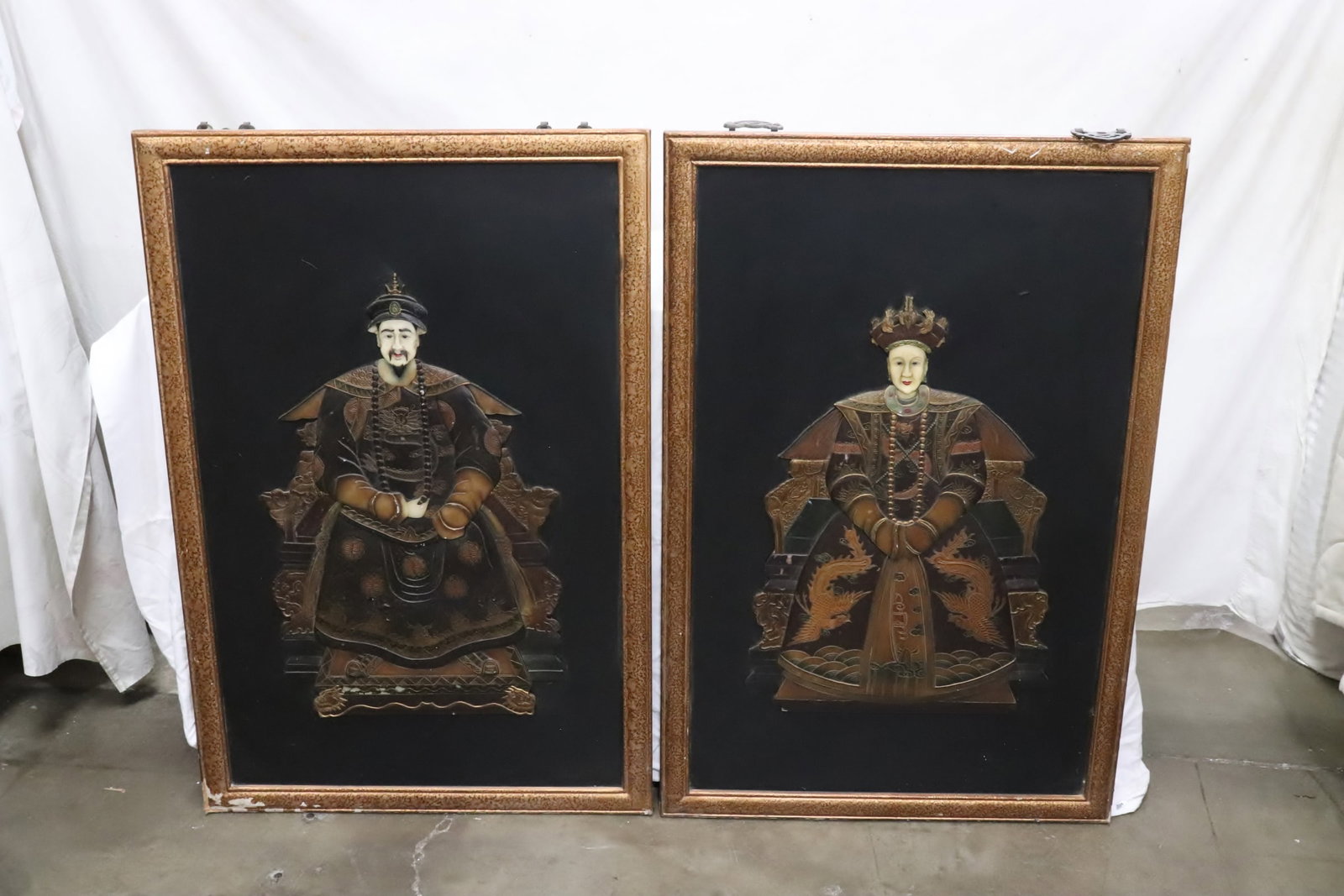 Pair Chinese large wall panels (1 of 10)
