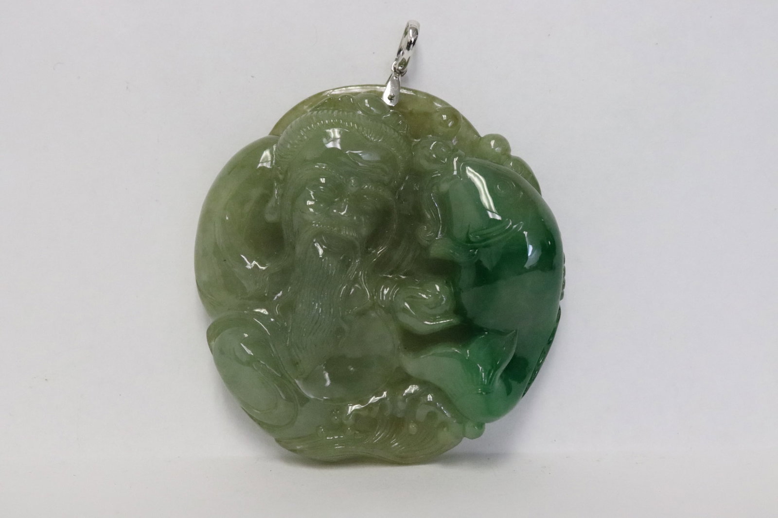 jadeite carved pendant w/ 18K bale & GIA certificate (1 of 7)