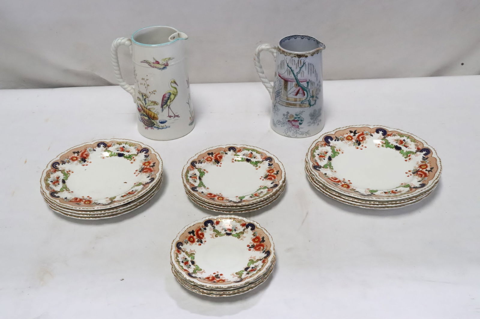 16 English porcelain plates, & 2 antique pitchers (1 of 11)