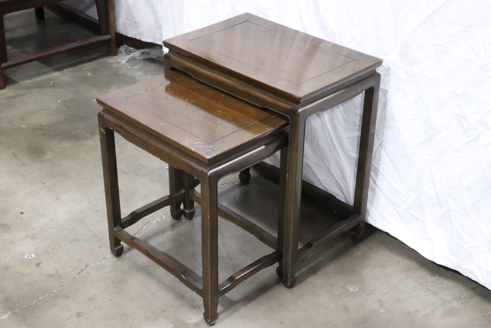 2 piece Chinese rosewood nesting table set (1 of 9)