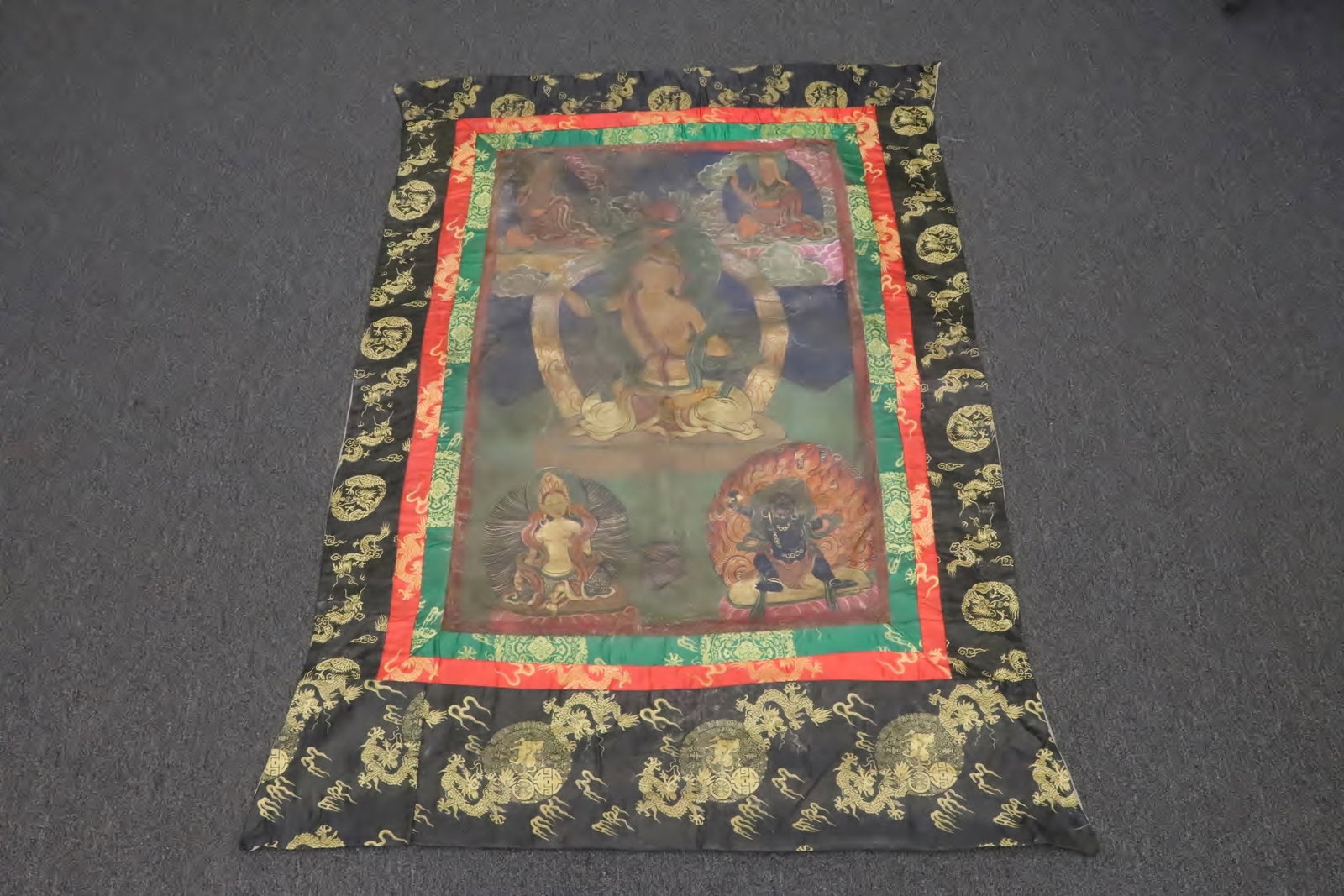 A Tibetan thangka: A Tibetan thangka, 44.3"x35.4"