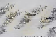 7 pieces sterling silver tea & coffee set by Int'l Silver co. in Wedgwood pattern