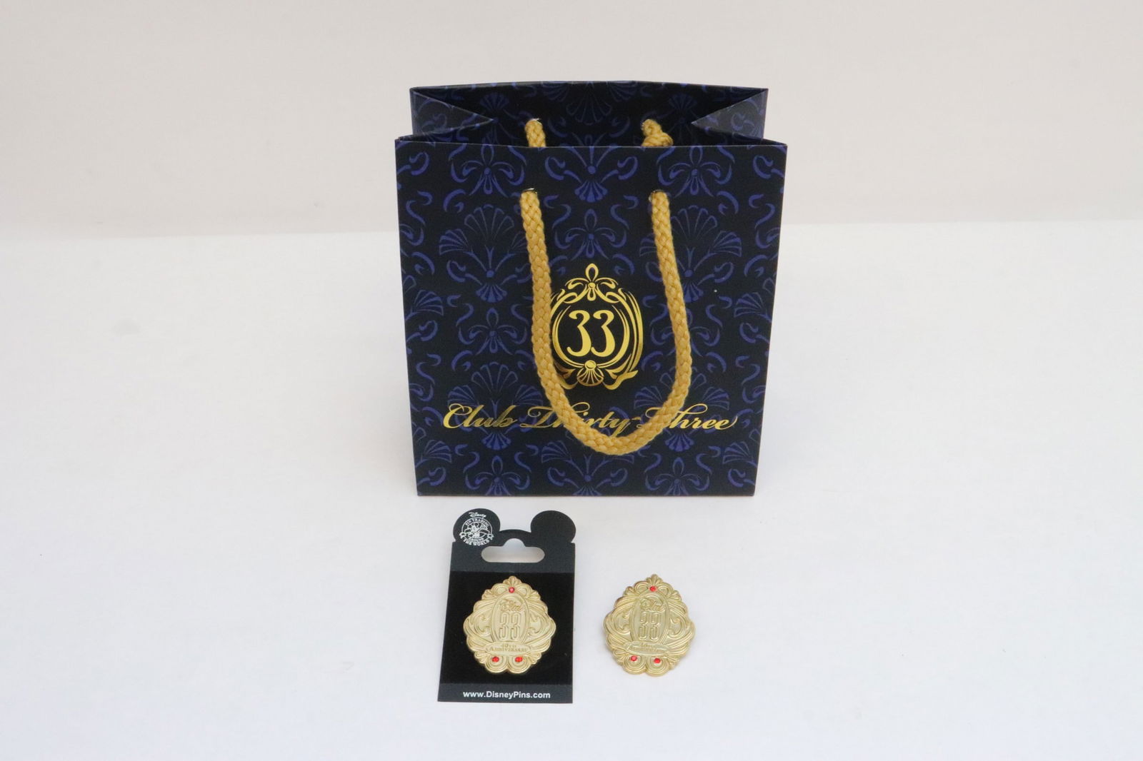 2 club 33 40th anniversary trading pins, w/ a gift bag (1 of 9)